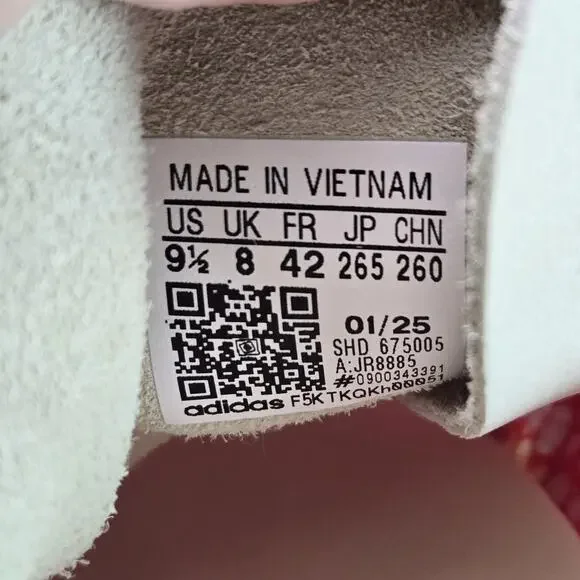 NEW Adidas Originals Gazelle Bold Liberty London Womens Size 9.5 Scarlet JR8885 - Picture 10 of 13